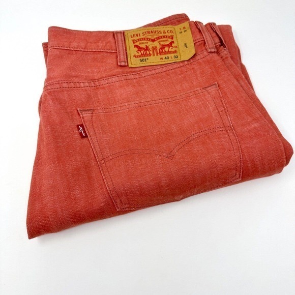 Levi's Other - Levi’s 501 White Oak Cone Denim Jeans – Rare Red Coral W40 L32 Vintage